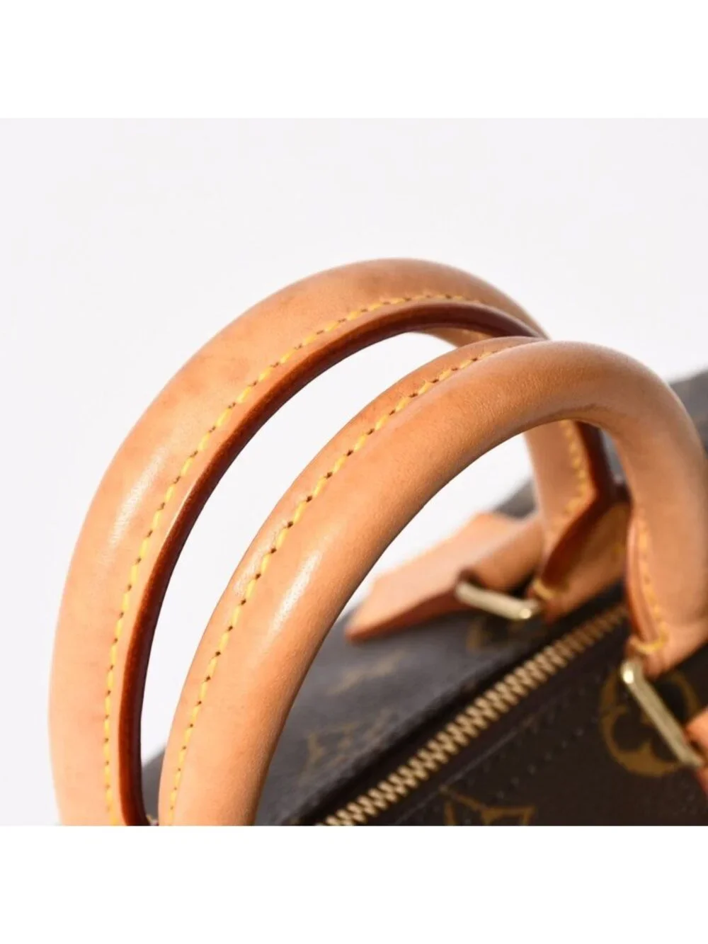 Louis Vuitton Speedy 25 Handbag Monogram Leather Brown Gold